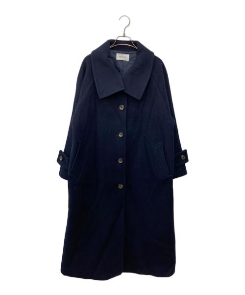FRAY ID（フレイ アイディー）FRAY ID (フレイ アイディー) バルマカンロングコート ネイビーの古着・服飾アイテム