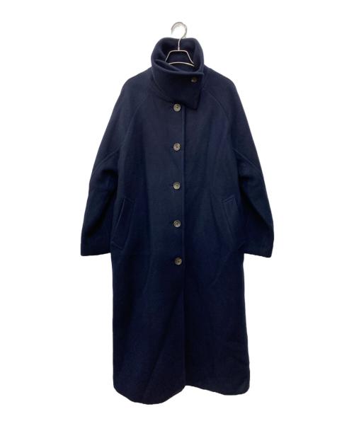 FRAY ID（フレイ アイディー）FRAY ID (フレイ アイディー) バルマカンロングコート ネイビーの古着・服飾アイテム