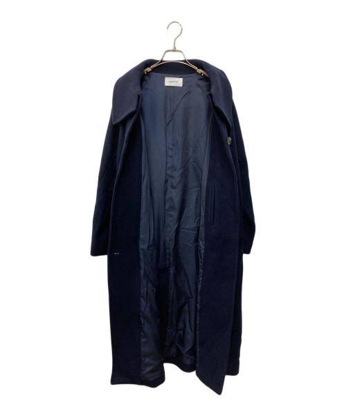 FRAY ID（フレイ アイディー）FRAY ID (フレイ アイディー) バルマカンロングコート ネイビーの古着・服飾アイテム