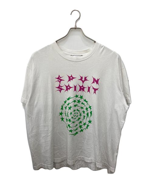 spun spirit（スパンスピリットクロージング）spun spirit (スパンスピリットクロージング) プリントTシャツ ホワイト サイズ:XLの古着・服飾アイテム