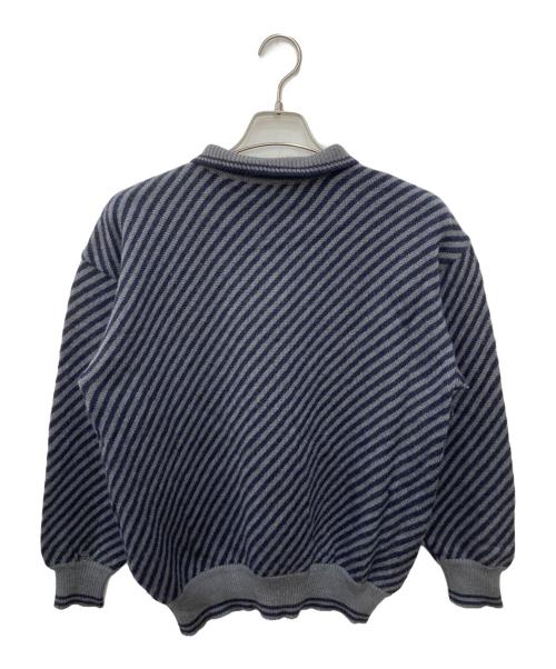 Christian Dior MONSIEUR（クリスチャンディオールムッシュ）Christian Dior MONSIEUR (クリスチャンディオールムッシュ) ニットポロシャツ グレー×ネイビー サイズ:Ⅼの古着・服飾アイテム