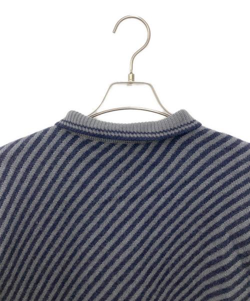 Christian Dior MONSIEUR（クリスチャンディオールムッシュ）Christian Dior MONSIEUR (クリスチャンディオールムッシュ) ニットポロシャツ グレー×ネイビー サイズ:Ⅼの古着・服飾アイテム