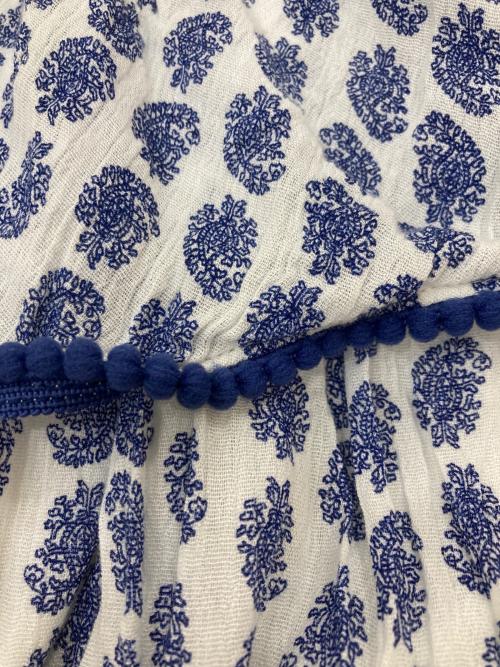 POLO RALPH LAUREN（ポロ・ラルフローレン）POLO RALPH LAUREN (ポロ・ラルフローレン) キャミソールワンピース ホワイト×ブルー サイズ:10の古着・服飾アイテム