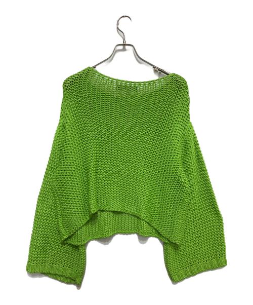 edition（エディション）Edition (エディション) MERCERIZE LILYYARN コットン ローゲージニットプルオーバー グリーン サイズ:Fの古着・服飾アイテム