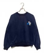 stussyステューシー）の古着「90sシャドーマンワンポイントロゴスウェット」｜ネイビー