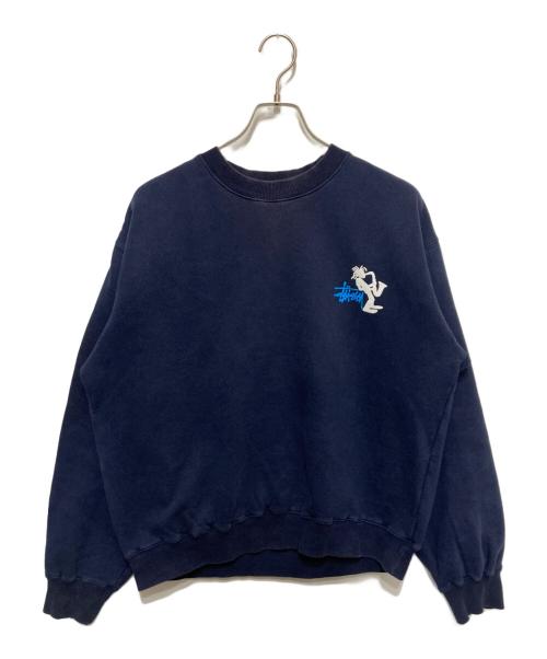 stussy（ステューシー）stussy (ステューシー) 90sシャドーマンワンポイントロゴスウェット ネイビー サイズ:ｌの古着・服飾アイテム