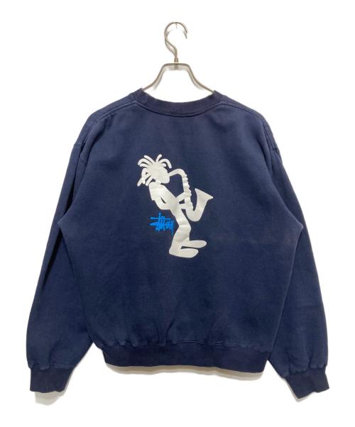 stussy（ステューシー）stussy (ステューシー) 90sシャドーマンワンポイントロゴスウェット ネイビー サイズ:ｌの古着・服飾アイテム
