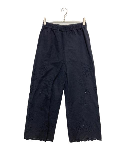 IENA（イエナ）IENA (イエナ) コットンリネンカットワークレース イージーパンツ ネイビー サイズ:38の古着・服飾アイテム