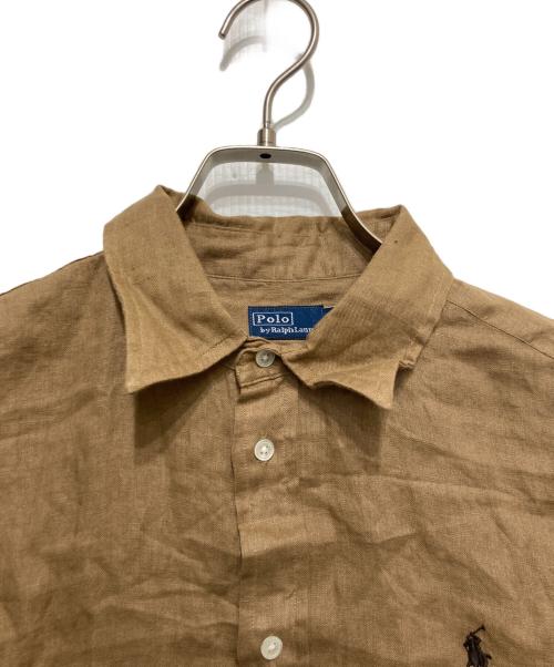 POLO RALPH LAUREN（ポロ・ラルフローレン）POLO RALPH LAUREN (ポロ・ラルフローレン) リネンシャツ ブラウン サイズ:Ⅿの古着・服飾アイテム
