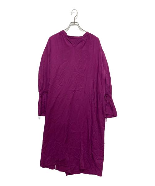 BEARDSLEY（ビアズリー）BEARDSLEY (ビアズリー) フリルカフスワンピース パープル サイズ:Fの古着・服飾アイテム