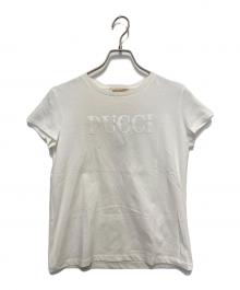 Emilio Pucci（エミリオ プッチ）の古着「ハートスパンコールTシャツ」｜ホワイト