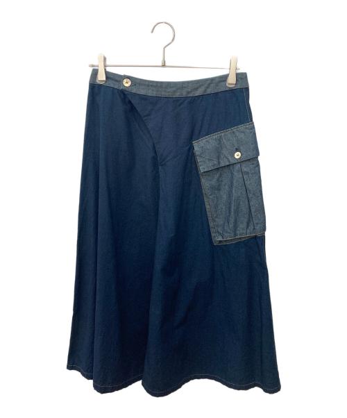 Pal'las Palace（パラスパレス）PAL'LAS PALACE (パラスパレス) インディゴ染めラップポケットスカート インディゴ サイズ:SIZE 3の古着・服飾アイテム