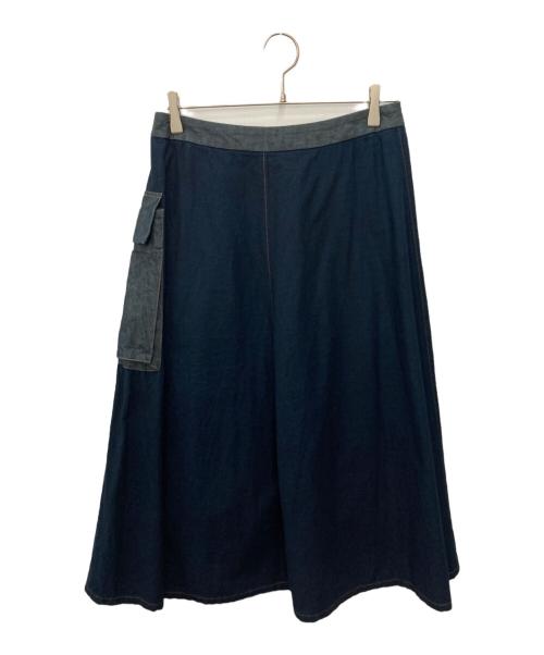 Pal'las Palace（パラスパレス）PAL'LAS PALACE (パラスパレス) インディゴ染めラップポケットスカート インディゴ サイズ:SIZE 3の古着・服飾アイテム