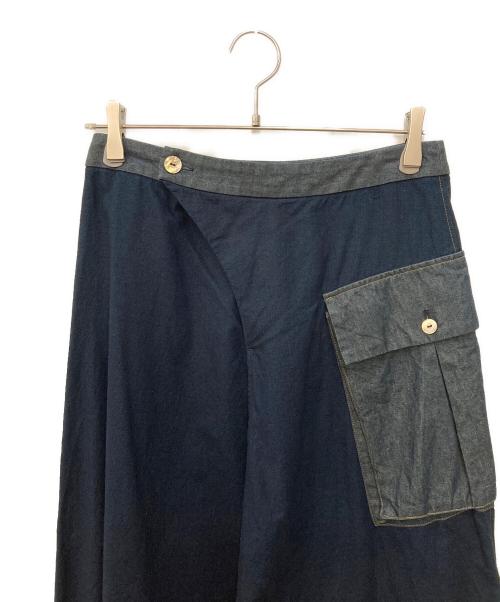 Pal'las Palace（パラスパレス）PAL'LAS PALACE (パラスパレス) インディゴ染めラップポケットスカート インディゴ サイズ:SIZE 3の古着・服飾アイテム