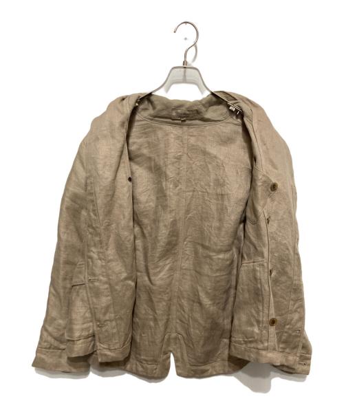 Vlas Blomme（ヴラスブラム）Vlas Blomme (ヴラスブラム) ショールカラーリネンジャケット ベージュ サイズ:FREEの古着・服飾アイテム