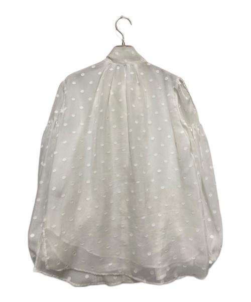 JUSGLITTY（ジャスグリッティー）JUSGLITTY (ジャスグリッティー) シアードットボウタイブラウス ホワイト サイズ:2の古着・服飾アイテム