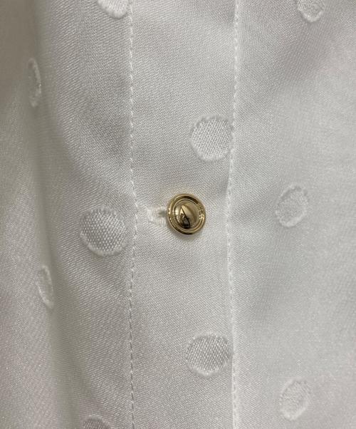 JUSGLITTY（ジャスグリッティー）JUSGLITTY (ジャスグリッティー) シアードットボウタイブラウス ホワイト サイズ:2の古着・服飾アイテム