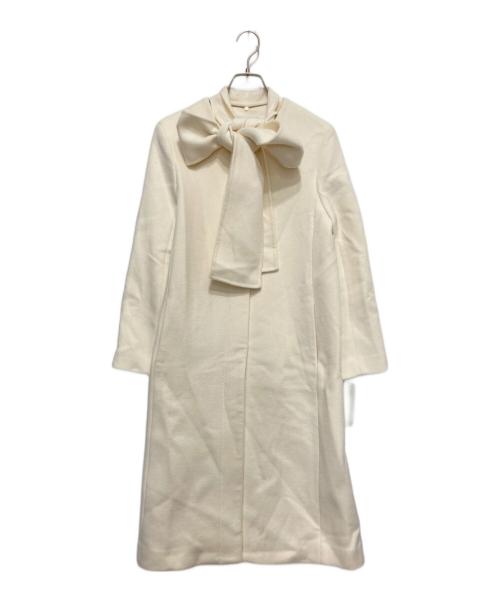 CELFORD（セルフォード）CELFORD (セルフォード) リボンストール付きノーカラーコート アイボリー サイズ:36 未使用品の古着・服飾アイテム