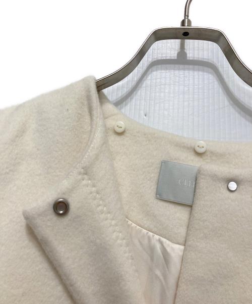 CELFORD（セルフォード）CELFORD (セルフォード) リボンストール付きノーカラーコート アイボリー サイズ:36 未使用品の古着・服飾アイテム
