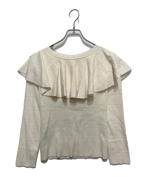 Loulou Willoughby（ルルウィルビー）Loulou Willoughby (ルルウィルビー) ラッフルオフショルプルオーバー ホワイト サイズ:2 未使用品の古着・服飾アイテム