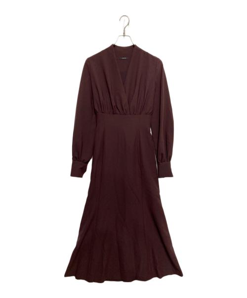 anuans（アニュアンス）anuans (アニュアンス) ノーカラーナローワンピース パープル サイズ:2の古着・服飾アイテム