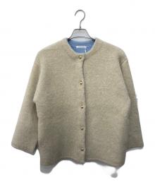 natural couture（ナチュラルクール）の古着「Wフェイス配色ニットジャケット」｜ベージュ