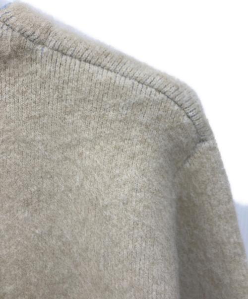 natural couture（ナチュラルクール）natural couture (ナチュラルクール) Wフェイス配色ニットジャケット ベージュ サイズ:FREE 未使用品の古着・服飾アイテム