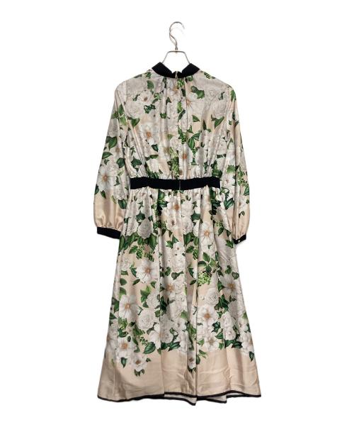 Viaggio Blu（ビアッジョブルー）Viaggio Blu (ビアッジョブルー) カメリアプリントワンピース ベージュ サイズ:2 未使用品の古着・服飾アイテム