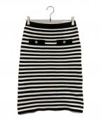 shellerシェリエ）の古着「ビジューボタンニットスカート」｜ホワイト×ブラック