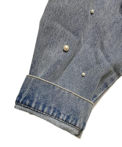 La boutique BonBon（ラブティックボンボン）La boutique BonBon (ラブティックボンボン) パール付デニムジャケット ブルー サイズ:FREE 未使用品の古着・服飾アイテム