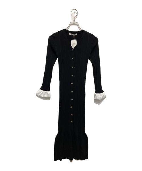 Estella.K（エステラケー）Estella.K (エステラケー) リブニットバイカラースリーブニットドレス ブラック サイズ:FREE 未使用品の古着・服飾アイテム