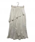 La boutique BonBonラブティックボンボン）の古着「アシメラッフルスカート」｜ホワイト