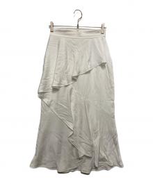 La boutique BonBon（ラブティックボンボン）の古着「アシメラッフルスカート」｜ホワイト