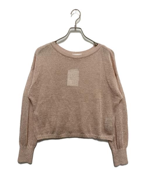 La boutique BonBon（ラブティックボンボン）La boutique BonBon (ラブティックボンボン) ラメ天竺シアーニット ピンク サイズ:FREEの古着・服飾アイテム