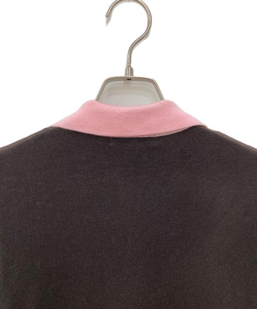 moussy（マウジー）moussy (マウジー) DOUBLE LAYERED ニットシャツ ピンク×ブラウン サイズ:FREEの古着・服飾アイテム