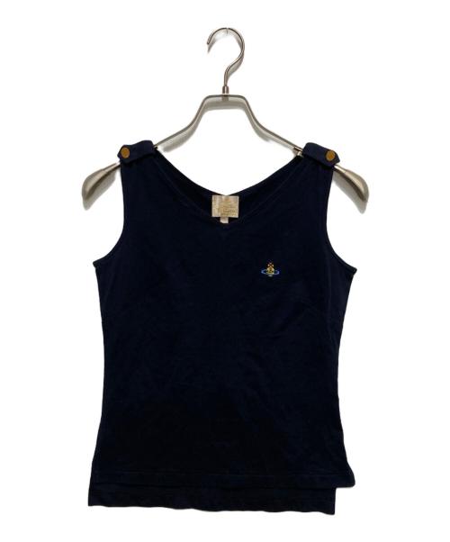 Vivienne Westwood（ヴィヴィアンウエストウッド）Vivienne Westwood (ヴィヴィアンウエストウッド) ノースリーブカットソー ネイビー サイズ:10の古着・服飾アイテム