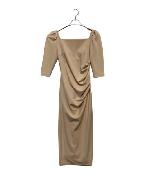 ERADIE（エラディエ）ERADIE (エラディエ) Drape midi dress ベージュ サイズ:FREEの古着・服飾アイテム