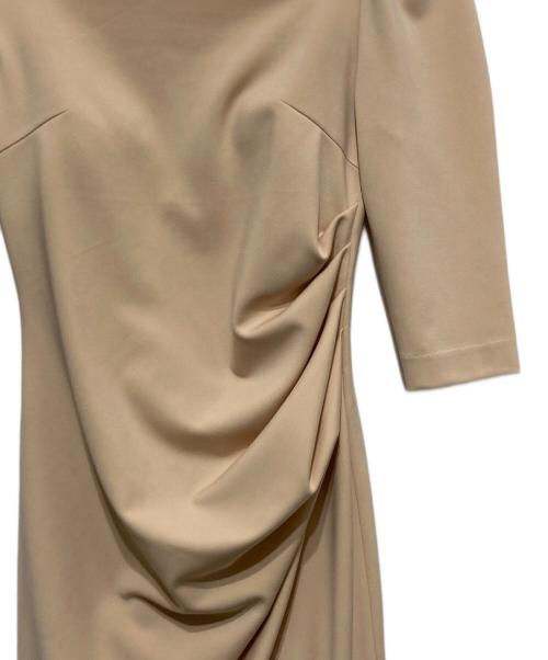 ERADIE（エラディエ）ERADIE (エラディエ) Drape midi dress ベージュ サイズ:FREEの古着・服飾アイテム