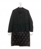 ALMOSTBLACK×STUDIOUSオールモストブラック×ステュディオス）の古着「15TH NO COLLAR LAYERED LONG COAT」｜ブラック