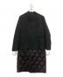 ALMOSTBLACK（オールモストブラック）の古着「15TH NO COLLAR LAYERED LONG COAT」｜ブラック