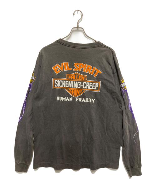 SAINT MICHAEL（セントマイケル）SAINT MICHAEL (セントマイケル) LS TEE/EVIL SPILIT/BLACK　エルエス ティー / イービル スピリット / ブラック グレー サイズ:Lの古着・服飾アイテム