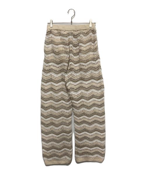 Yonetomi（ヨネトミ）yonetomi (ヨネトミ) ZIGZAG SUKASHI KNIT PANTS　ジグザグ スカシ ニット パンツ ベージュ サイズ:Mの古着・服飾アイテム