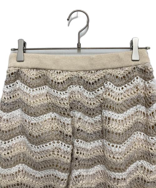 Yonetomi（ヨネトミ）yonetomi (ヨネトミ) ZIGZAG SUKASHI KNIT PANTS　ジグザグ スカシ ニット パンツ ベージュ サイズ:Mの古着・服飾アイテム