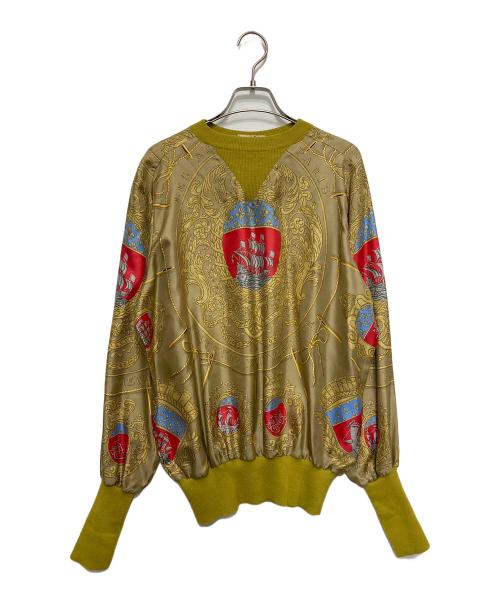 HERMES（エルメス）HERMES (エルメス) 『パリの紋章』シルクウールカットソー ベージュ サイズ:40の古着・服飾アイテム