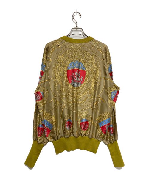 HERMES（エルメス）HERMES (エルメス) 『パリの紋章』シルクウールカットソー ベージュ サイズ:40の古着・服飾アイテム
