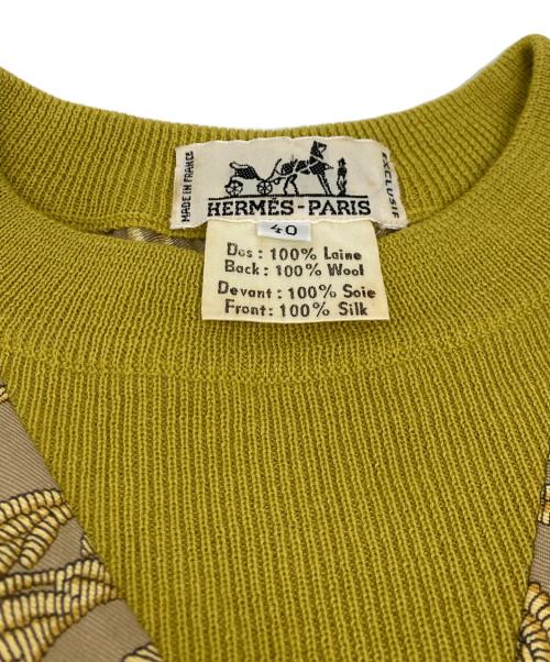 HERMES（エルメス）HERMES (エルメス) 『パリの紋章』シルクウールカットソー ベージュ サイズ:40の古着・服飾アイテム