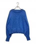 WHYTOホワイト）の古着「CURVE SLEEVE MIX KNIT」｜ブルー