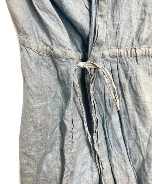 Toujours（トゥジュー）Toujours (トゥジュー) リネンカシュクールワンピース スカイブルー サイズ:2の古着・服飾アイテム