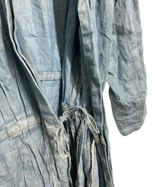Toujours（トゥジュー）Toujours (トゥジュー) リネンカシュクールワンピース スカイブルー サイズ:2の古着・服飾アイテム