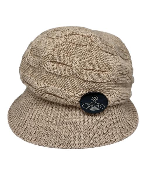 Vivienne Westwood（ヴィヴィアンウエストウッド）Vivienne Westwood (ヴィヴィアンウエストウッド) サマーニットハット ベージュ サイズ:S～Mの古着・服飾アイテム